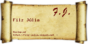 Filz Júlia névjegykártya
